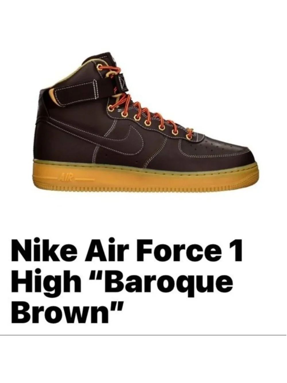 Nike Air Force 1 High ‘Baroque Brown’ Size 5.5Y Boys / Women’s 7